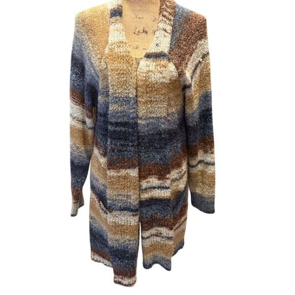 Ruby Rd. Women's 2XL Long Striped Cardigan Sweater Multicolor - Picture 1 of 7